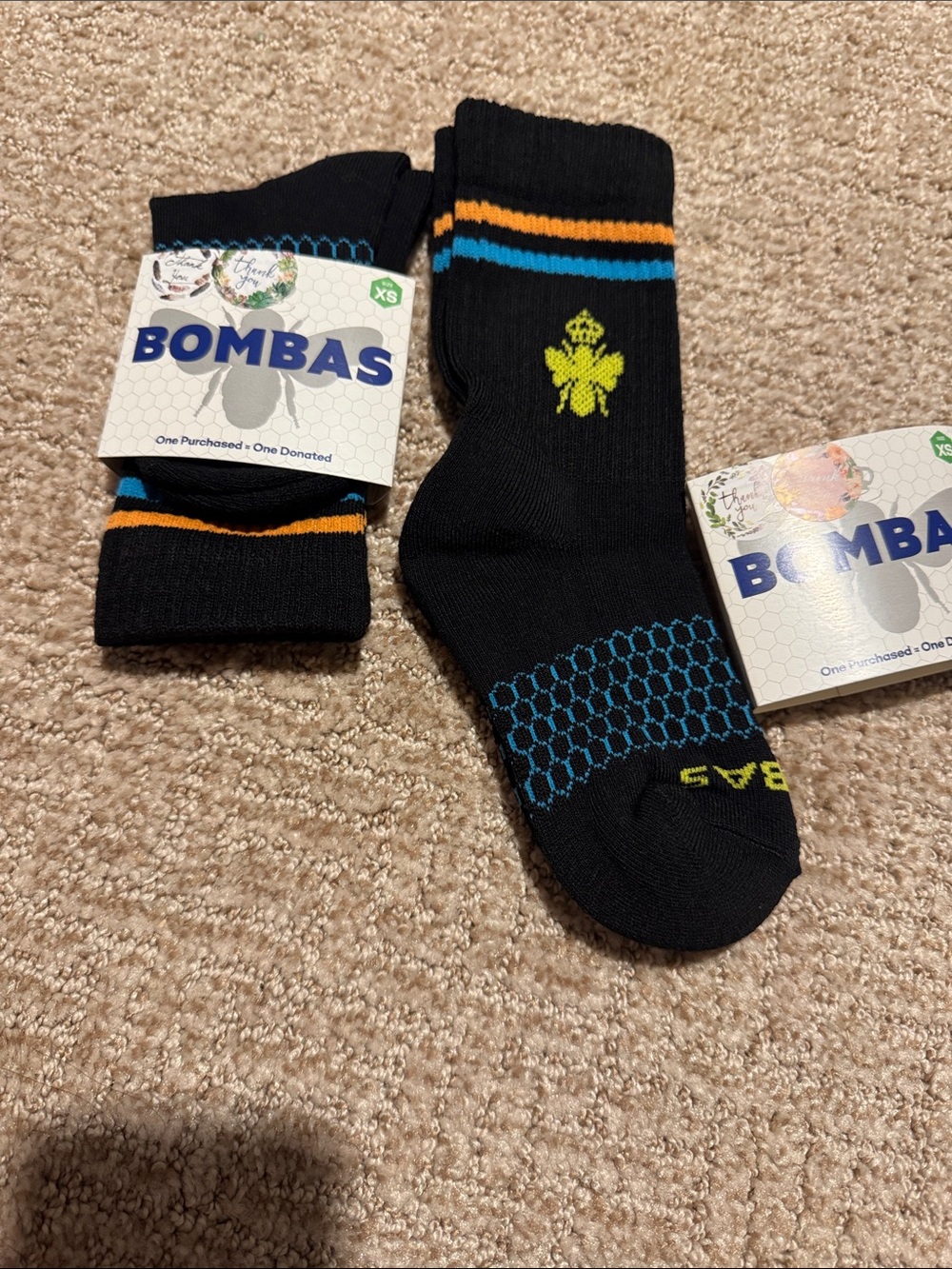 Bombas Black Athletic Crew Socks -Twin Set